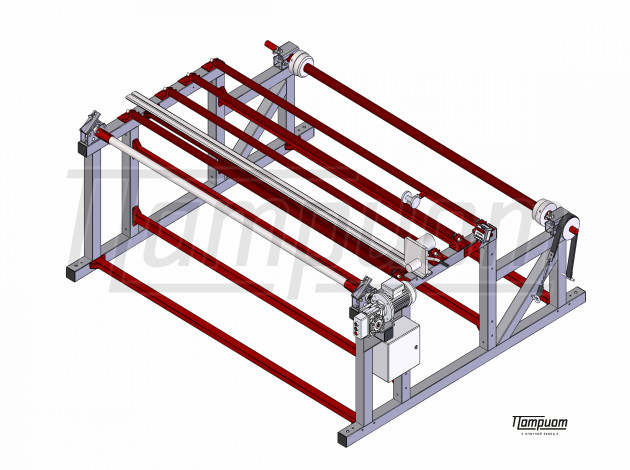 Станок для перемотки рулонных материалов СПРМ 2,2-1,0П-ОЛ с отрезным устройством